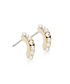 Oorbellen Blomdahl titanium boogje goudkleurig met pareltjes en kristallen – 10 mm - Staartjes en Strikjes