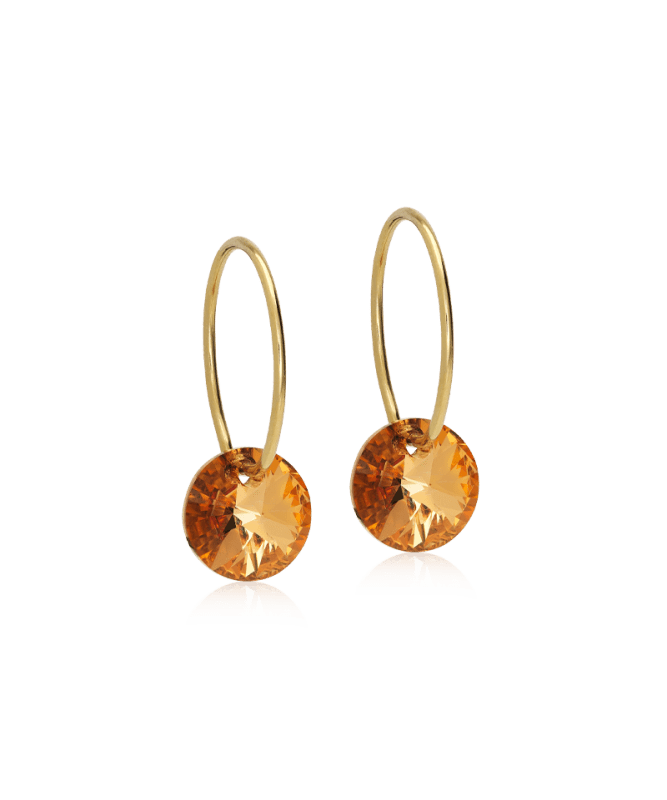 Oorbellen Blomdahl titanium goudkleurige oorringen – 14 mm bronze - Staartjes en Strikjes