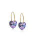 Oorbellen Blomdahl titanium goudkleurige oorringen – 14 mm met kristallen hartje paars - Staartjes en Strikjes