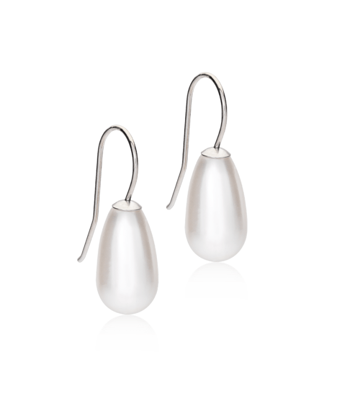 Oorbellen Blomdahl titanium hanger parel druppel 15 mm. - Staartjes en Strikjes