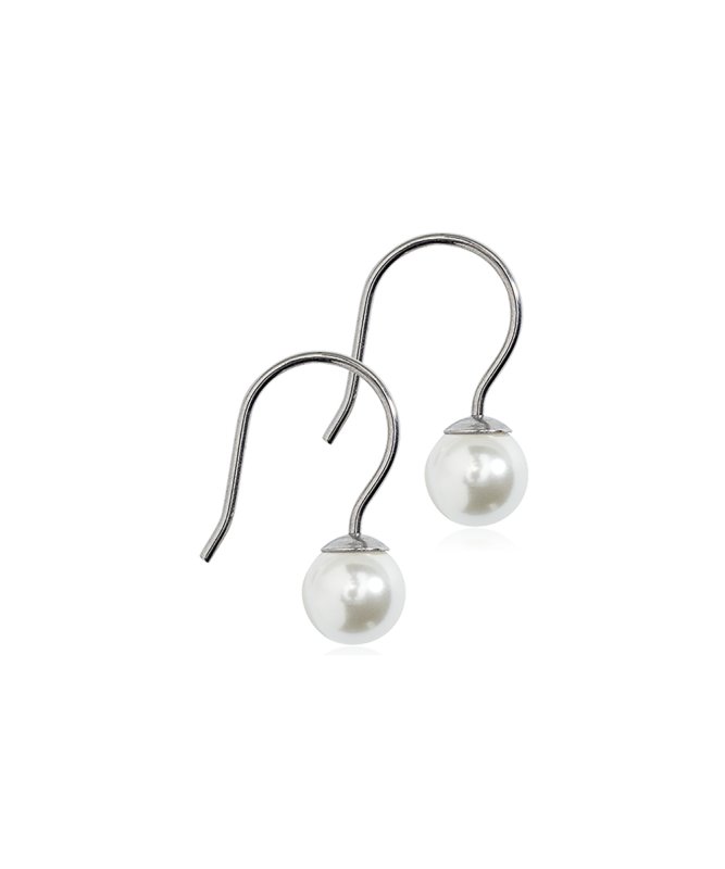 Oorbellen Blomdahl titanium hanger parel (incl. achterkantjes) - Staartjes en Strikjes