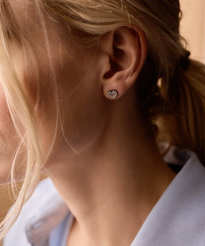 Oorbellen Blomdahl titanium hartje crystal 8 mm. (incl. achterkantjes) - Staartjes en Strikjes