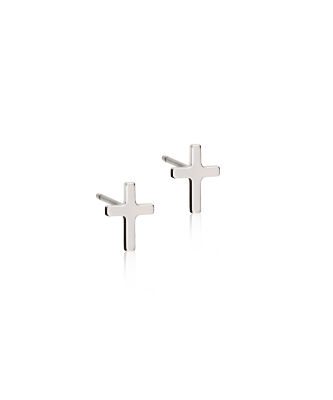 Oorbellen Blomdahl titanium kruisje – 8 mm - Staartjes en Strikjes