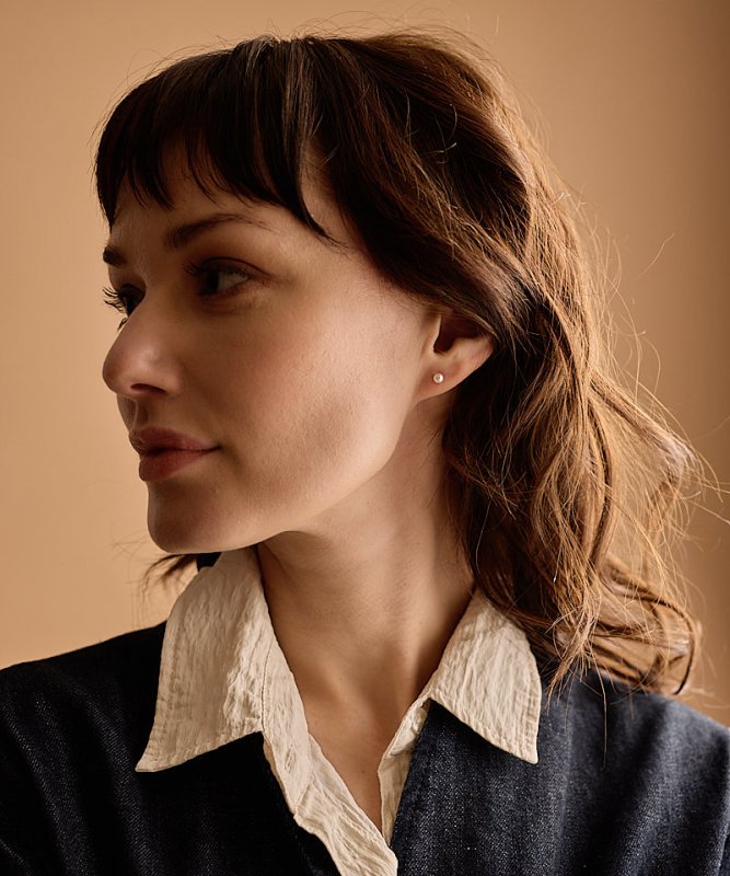 Oorbellen Blomdahl titanium met parel – lichtroze 4 mm - Staartjes en Strikjes