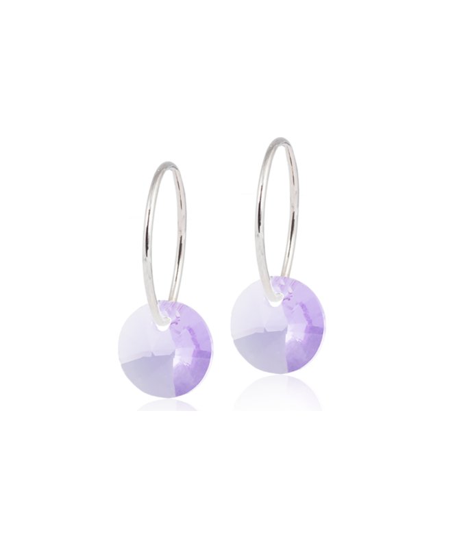 Oorbellen Blomdahl titanium oorringen 14 mm. kristal violet paars - Staartjes en Strikjes