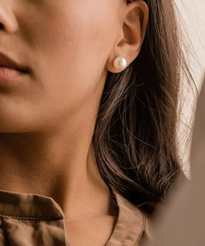 Oorbellen Blomdahl titanium parel 10 mm. (incl. achterkantjes) - Staartjes en Strikjes