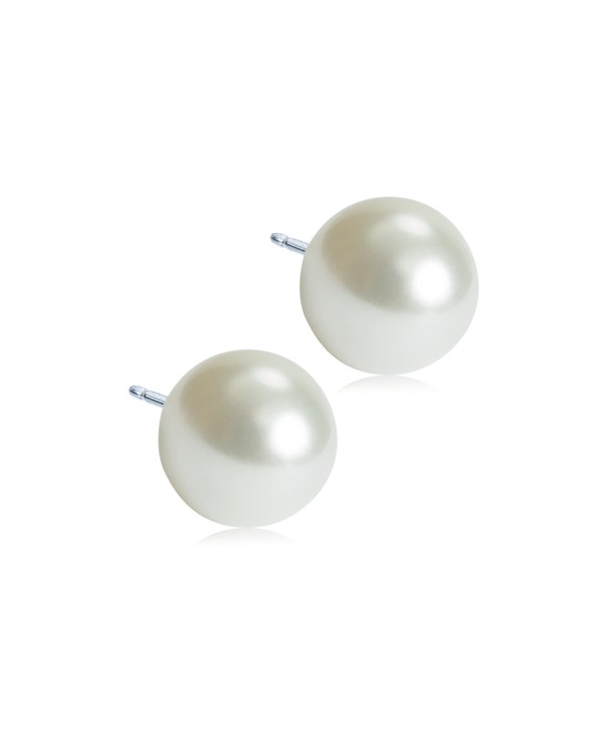 Oorbellen Blomdahl titanium parel 10 mm. (incl. achterkantjes) - Staartjes en Strikjes