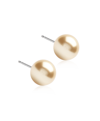 Oorbellen Blomdahl titanium parel 8 mm. golden shimmer - Staartjes en Strikjes