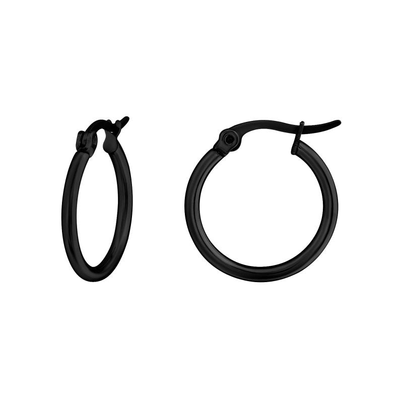 Oorbellen chirurgisch staal ringen zwart ruthenium plating 20 mm. - Staartjes en Strikjes