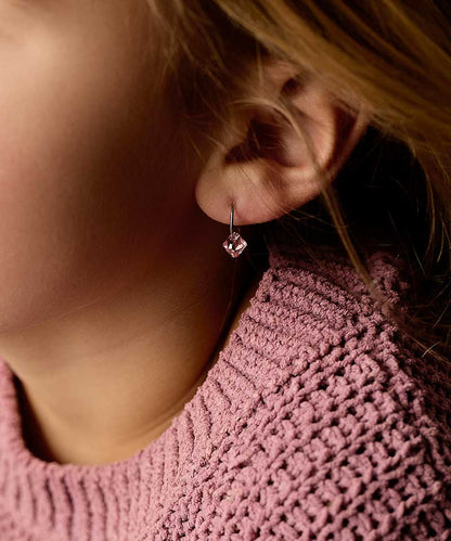 Blomdahl titanium earrings with light pink crystal – 12 mm