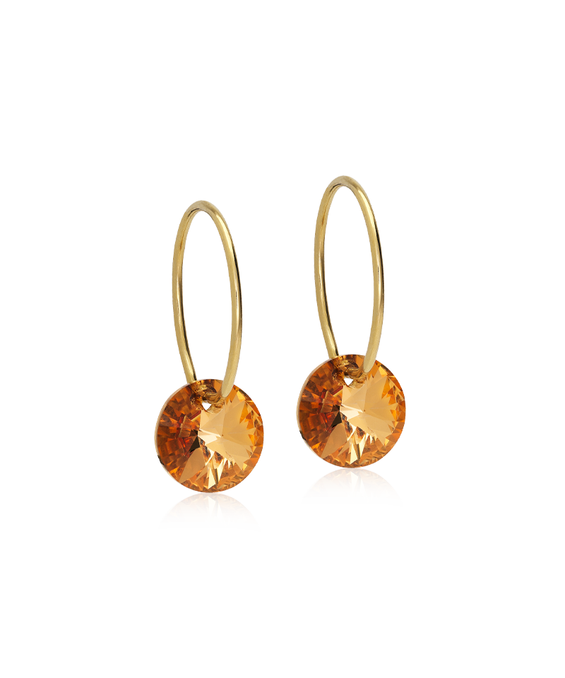 Ohrringe Blomdahl Titan goldfarbene Creolen – 14 mm bronze