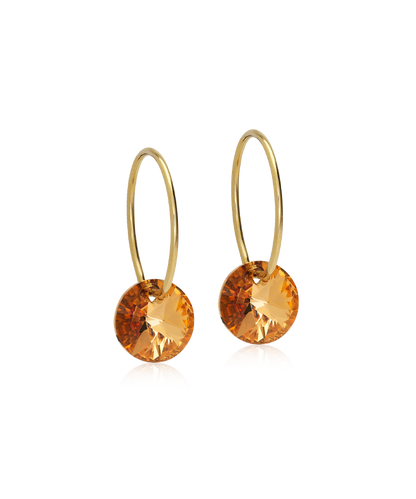 Ohrringe Blomdahl Titan goldfarbene Creolen – 14 mm bronze
