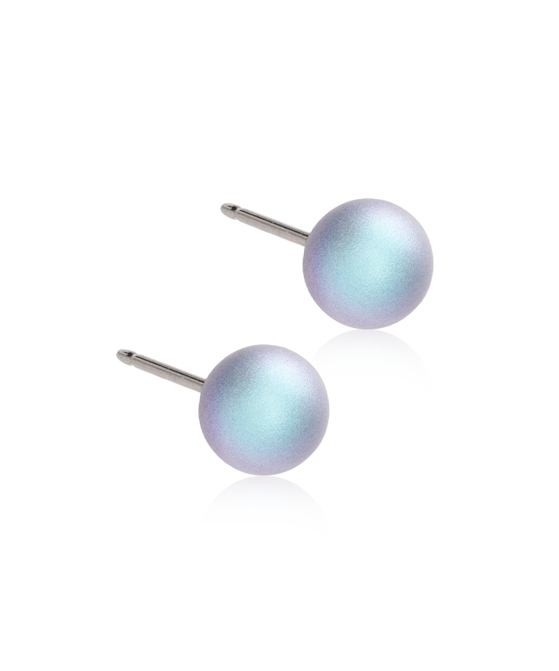 Blomdahl titanium pearl earrings rainbow shimmer – 6 mm