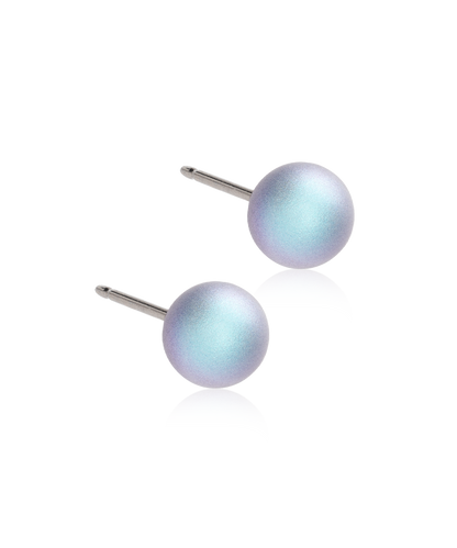 Blomdahl titanium pearl earrings rainbow shimmer – 6 mm