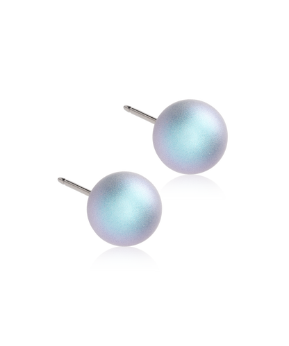 Blomdahl titanium pearl earrings rainbow shimmer – 8 mm