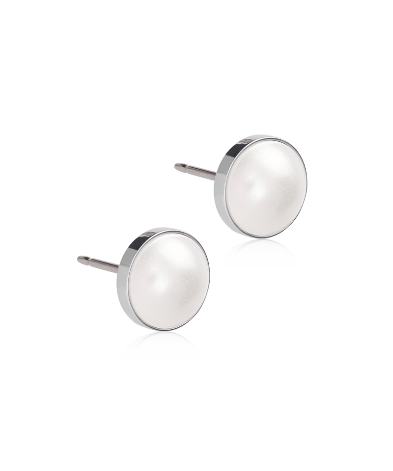 Blomdahl Titan-Ohrstecker mit Perle – 8 mm