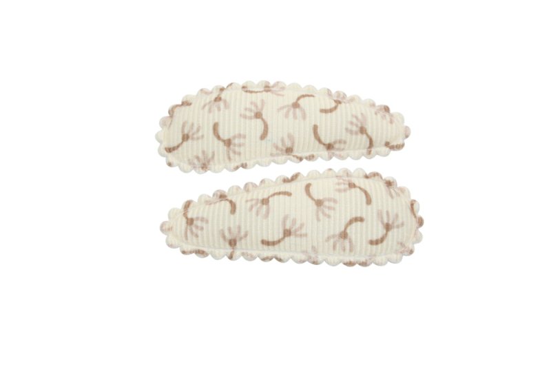 Peuter/kleuter haarspeldjes creme met lief bloemetje - Staartjes en Strikjes