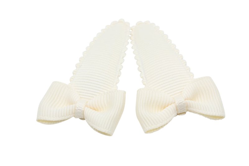 Peuter/kleuter haarspeldjes met strikjes - ivoor/crème - Staartjes en Strikjes