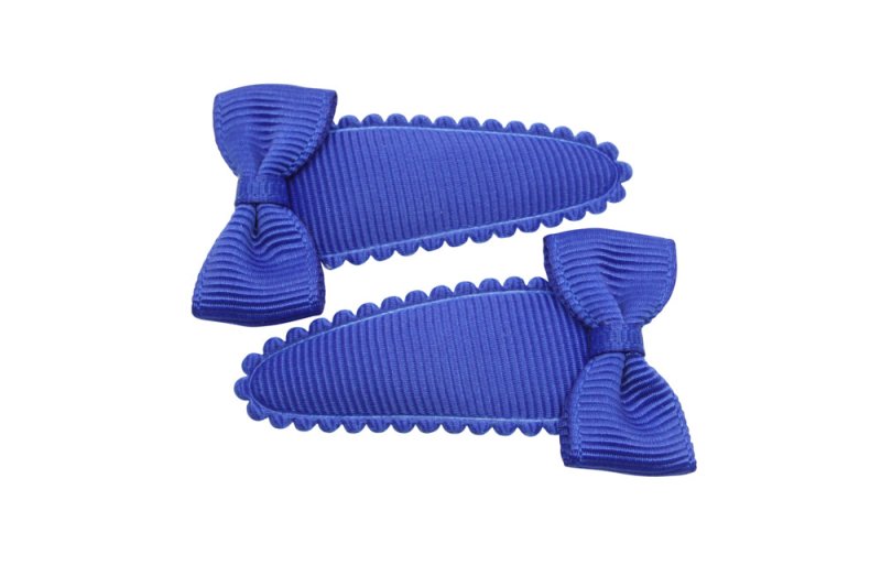 Peuter/kleuter haarspeldjes met strikjes - kobalt blauw - Staartjes en Strikjes