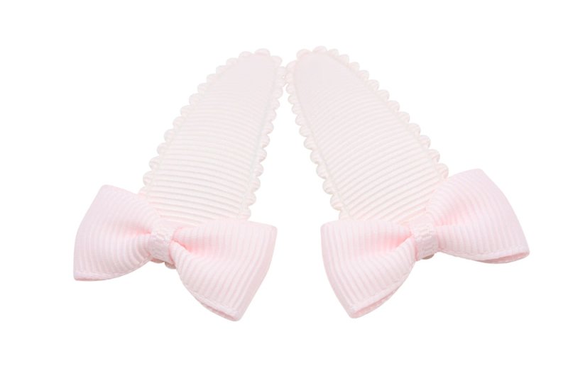 Peuter/kleuter haarspeldjes met strikjes - licht roze - Staartjes en Strikjes