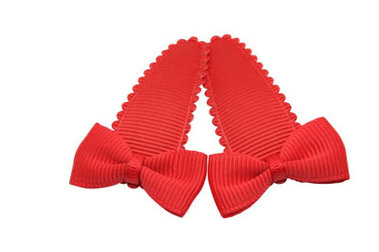 Peuter/kleuter haarspeldjes met strikjes - rood - Staartjes en Strikjes