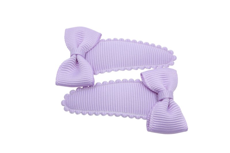 Peuter/kleuter haarspeldjes met strikjes zacht paars - Staartjes en Strikjes