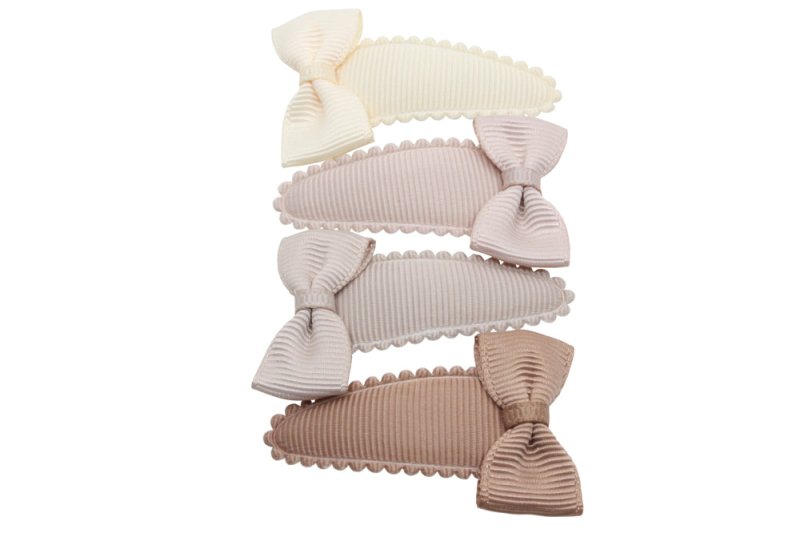 Peuter/kleuter haarspeldjes setje met strikjes Neutral - Staartjes en Strikjes