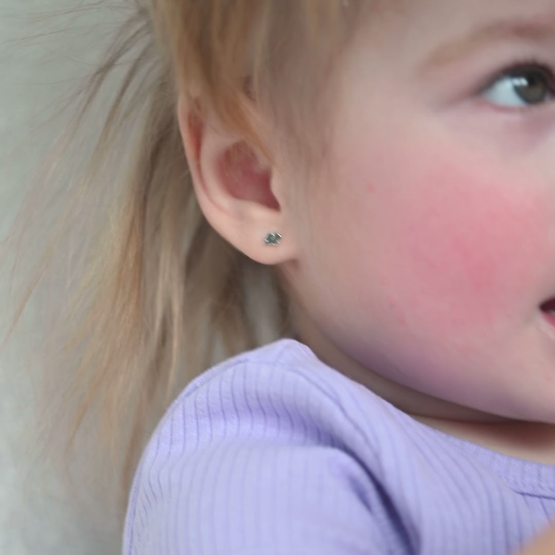 Zilveren kinderoorbellen kleine olifantjes | schroefsluiting