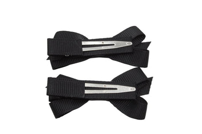 Setje alligator haarspeldjes met strikje zwart - Staartjes en Strikjes