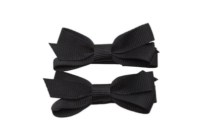 Setje alligator haarspeldjes met strikje zwart - Staartjes en Strikjes