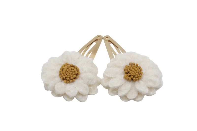 Setje goudkleurige haarspeldjes Fleur - creme/bruin - Staartjes en Strikjes