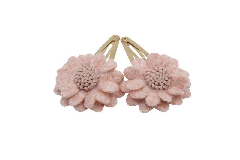 Setje goudkleurige haarspeldjes Fleur - zachtroze - Staartjes en Strikjes