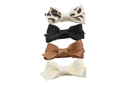 Setje kleine alligator haarspeldjes met strikje Lieke - Staartjes en Strikjes