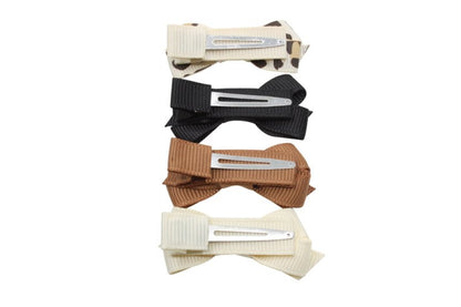 Setje kleine alligator haarspeldjes met strikje Lieke - Staartjes en Strikjes