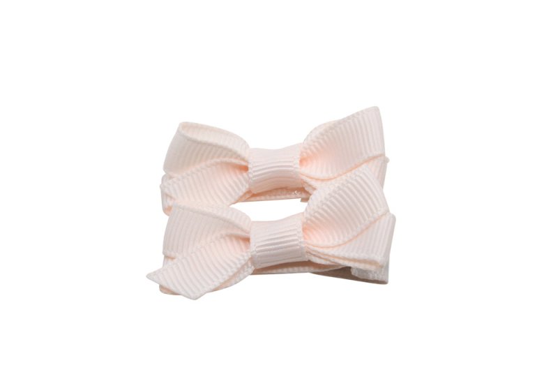 Setje kleine alligator haarspeldjes met strikje sideshow rose - Staartjes en Strikjes