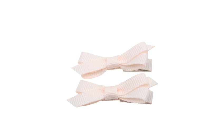 Setje mini alligator haarspeldjes met strikje sideshow rose - Staartjes en Strikjes