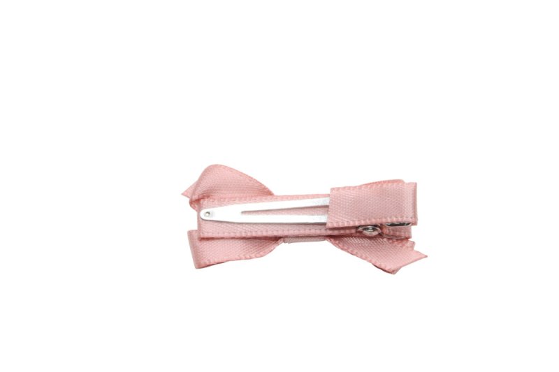 Setje mini alligator haarspeldjes met strikje sweet nectar satijn - Staartjes en Strikjes