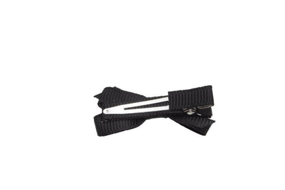 Setje mini alligator haarspeldjes met strikje zwart - Staartjes en Strikjes