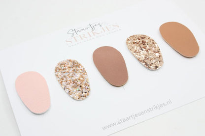 Setje van 5 anti - slip baby haarspeldjes Imke - Staartjes en Strikjes