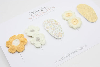 Setje van 5 anti-slip baby haarspeldjes Nova - Staartjes en Strikjes