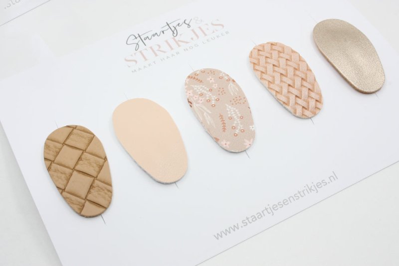 Setje van 5 anti - slip baby haarspeldjes Roos - Staartjes en Strikjes