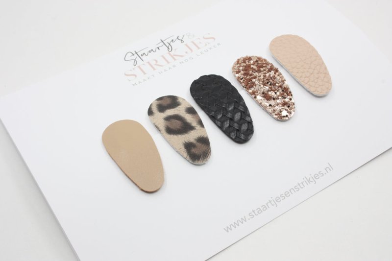 Setje van 5 baby haarspeldjes Benthe - Staartjes en Strikjes