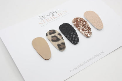 Setje van 5 baby haarspeldjes Benthe - Staartjes en Strikjes