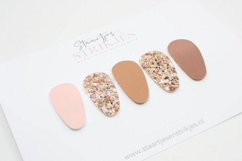 Setje van 5 baby haarspeldjes Imke - Staartjes en Strikjes