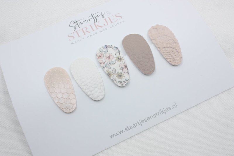 Setje van 5 baby haarspeldjes Nora - Staartjes en Strikjes