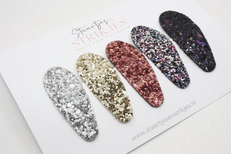 Setje van 5 grote haarspeldjes Juul - Staartjes en Strikjes