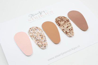 Setje van 5 peuter/kleuter haarspeldjes Imke - Staartjes en Strikjes