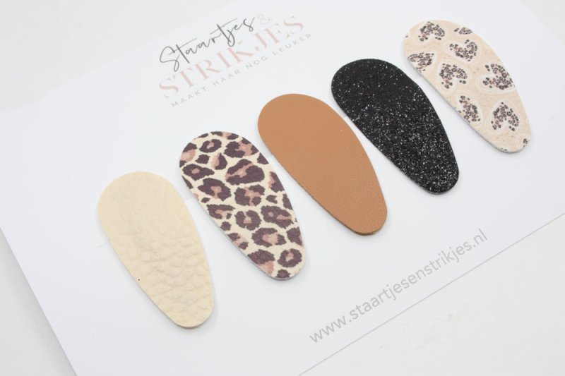 Setje van 5 peuter/kleuter haarspeldjes Indie - Staartjes en Strikjes