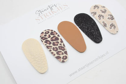 Setje van 5 peuter/kleuter haarspeldjes Indie - Staartjes en Strikjes