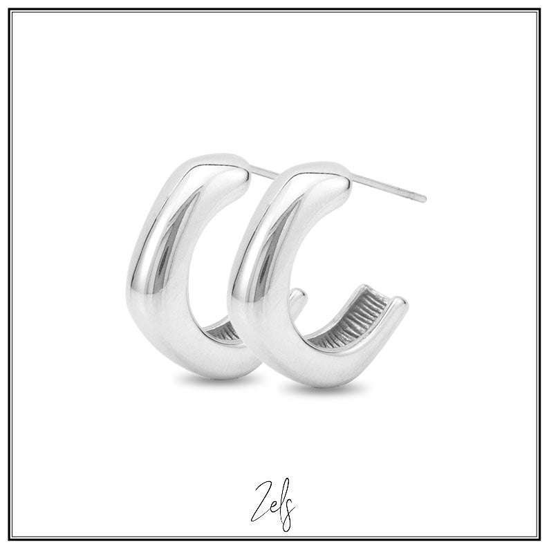 Stalen oorbellen brede oorringen 20 mm | Zels - Staartjes en Strikjes